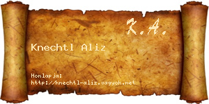 Knechtl Aliz névjegykártya